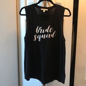 Express One Eleven Black Bride Squad Graphic Tank